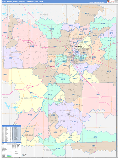 Fort Wayne Metro Area Wall Map